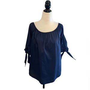💙Sateen Tie Sleeve Top